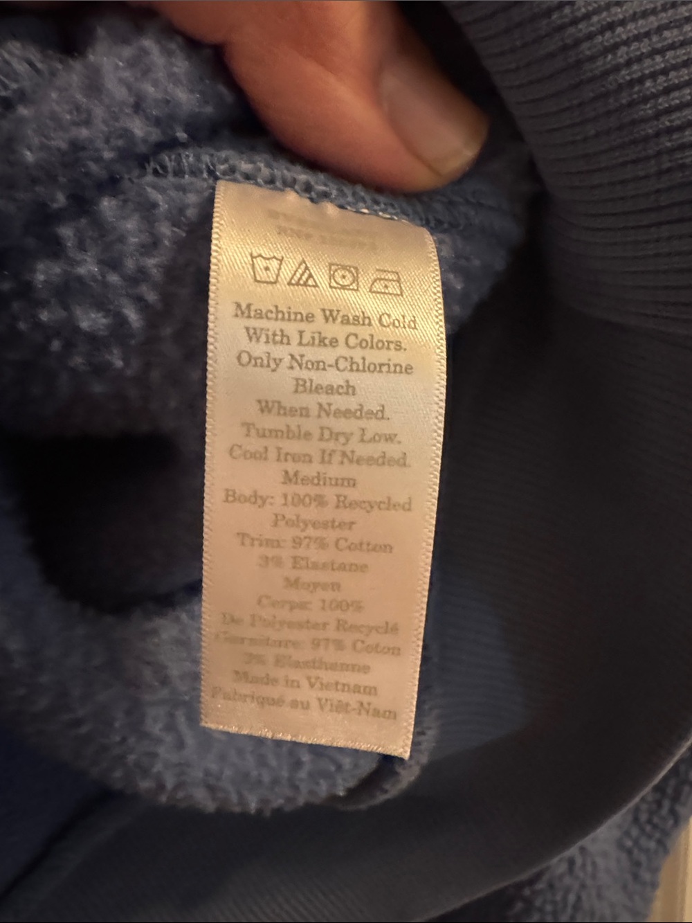 Everlane Blue Sherpa Crewneck Sweatshirt - Picture 3 of 5